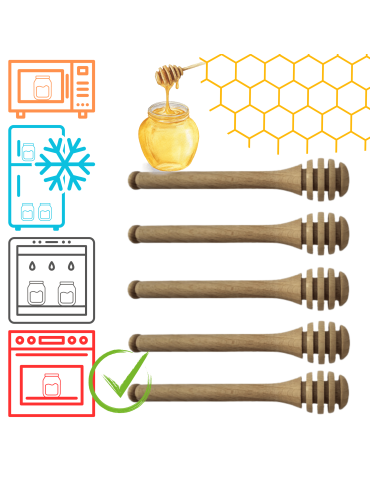 Drewniane nabieraki do miodu do słoika słoików WECK  5 szt 15 cm czerpak