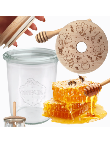 Słoik na miód słoik do miodu z nabierakiem WECK 160ml dozownik miodu W1 eko