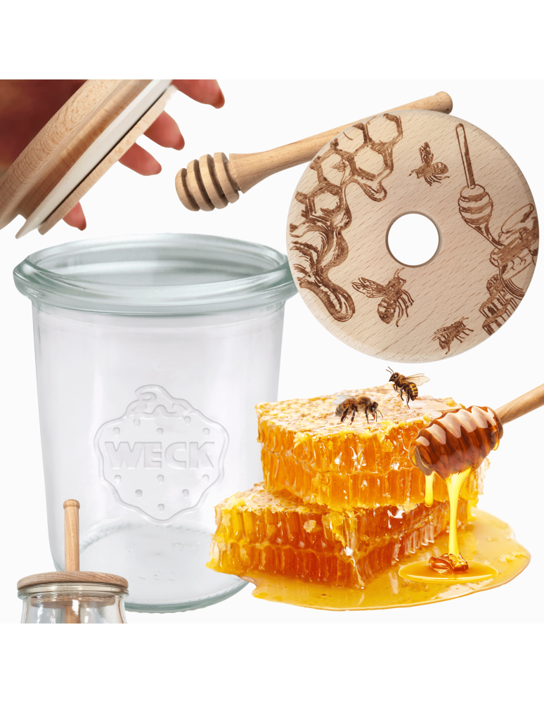 Słoiki weck - Słoik na miód słoik do miodu z nabierakiem WECK 160ml dozownik miodu W2 eko - produkt b2b.wamar.biz 1