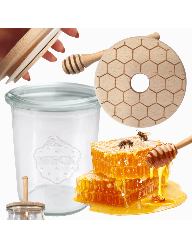 Słoiki weck - Słoik na miód słoik do miodu z nabierakiem WECK 160ml dozownik miodu W3 eko - product b2b.wamar.biz 1