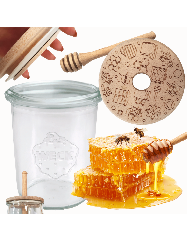 Słoiki weck - Słoik na miód słoik do miodu z nabierakiem WECK 160ml dozownik miodu W4 eko - product b2b.wamar.biz 1