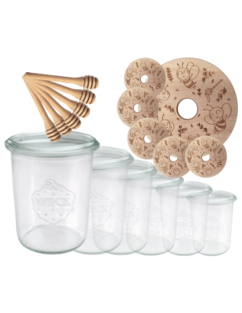 Słoiki weck - Słoiki na miód słoiki do miodu z nabierakiem WECK 160ml dozownik  W1 6szt - product b2b.wamar.biz 2