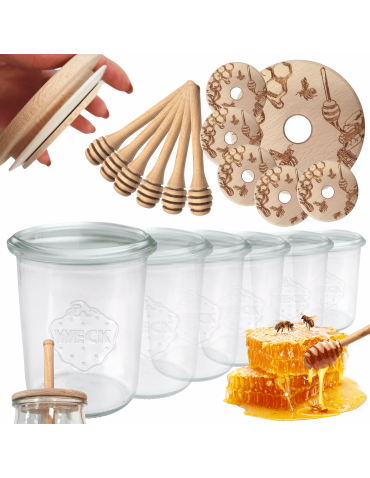 Słoiki na miód słoiki do miodu z nabierakiem WECK 160ml dozownik  W2 6szt