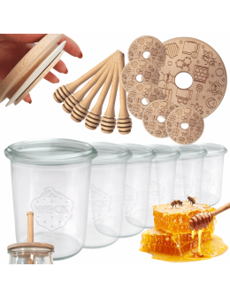 Słoiki na miód słoiki do miodu z nabierakiem WECK 160ml dozownik  W4 6szt