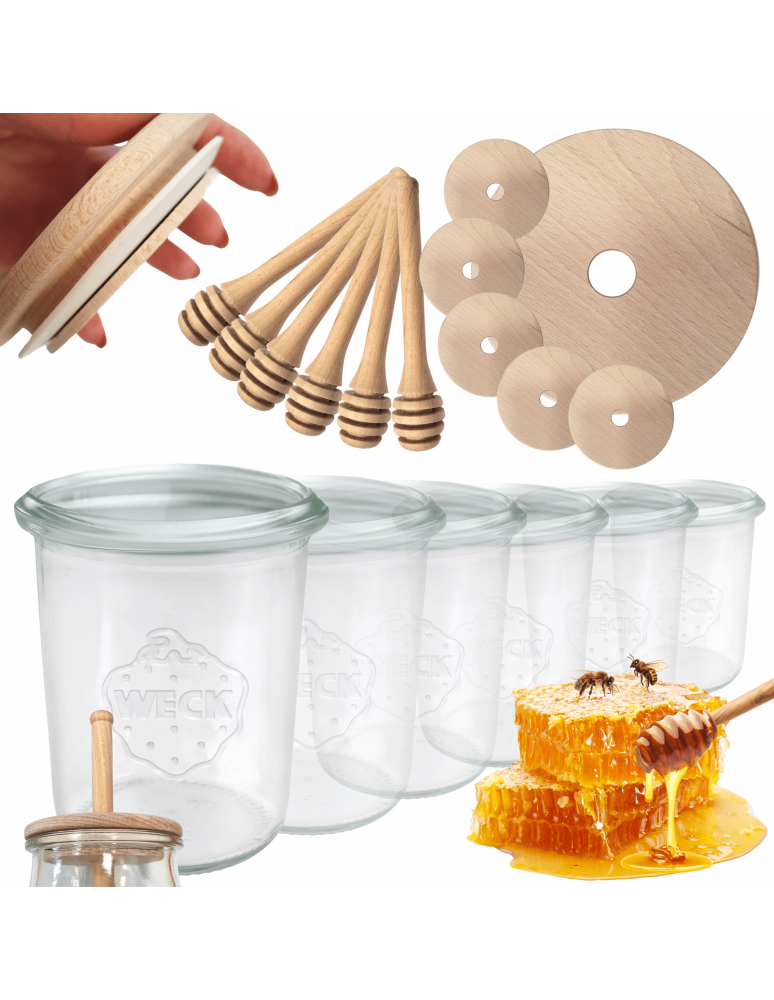 Słoiki weck - Słoiki na miód słoiki do miodu z nabierakiem WECK 160ml dozownik  W5 6szt - product b2b.wamar.biz 1
