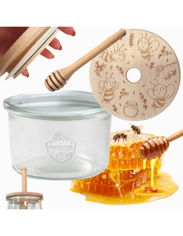 Słoik na miód słoik do miodu z nabierakiem WECK 200ml dozownik miodu W1 eko