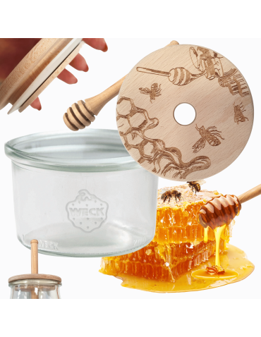Słoik na miód słoik do miodu z nabierakiem WECK 200ml dozownik miodu W2 eko