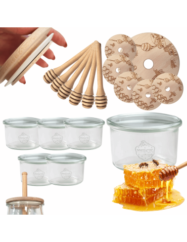 Słoiki na miód słoiki do miodu z nabierakiem WECK 200ml dozownik  W2 6szt