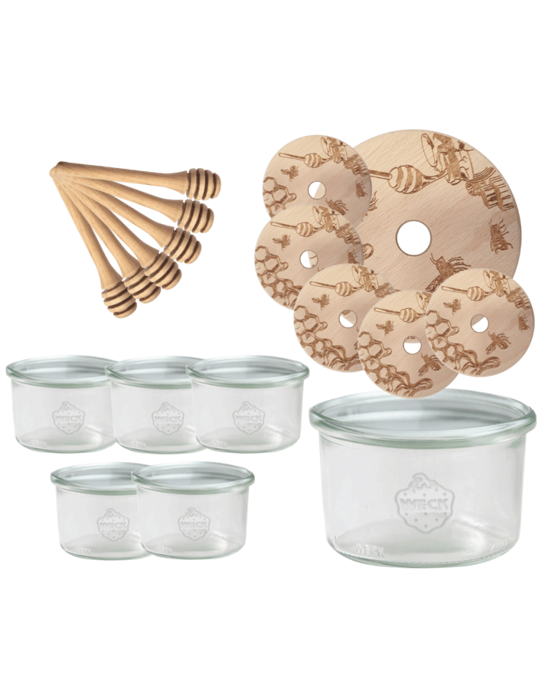 Słoiki weck - Słoiki na miód słoiki do miodu z nabierakiem WECK 200ml dozownik  W2 6szt - product b2b.wamar.biz 2