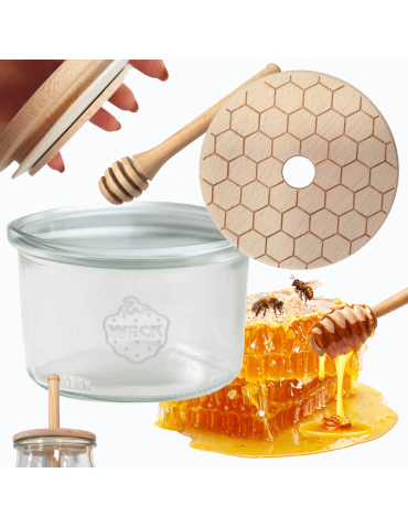 Słoik na miód słoik do miodu z nabierakiem WECK 200ml dozownik miodu W3 eko