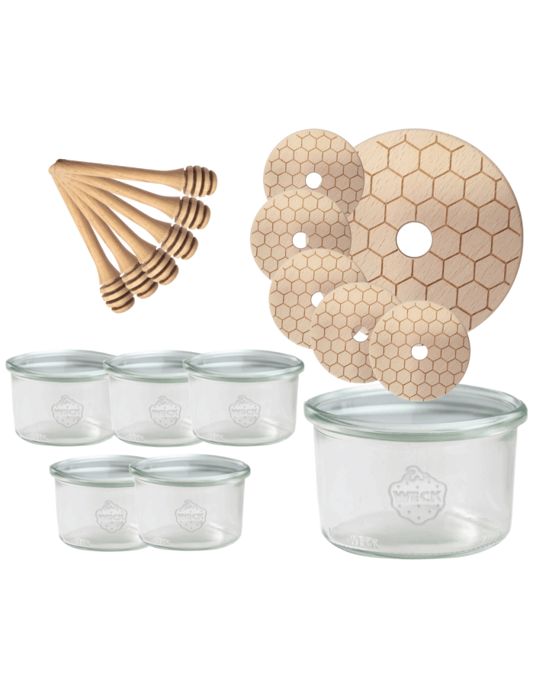 Słoiki weck - Słoiki na miód słoiki do miodu z nabierakiem WECK 200ml dozownik  W3 6szt - product b2b.wamar.biz 2