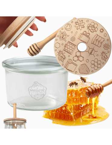 Słoik na miód słoik do miodu z nabierakiem WECK 200ml dozownik miodu W4 eko