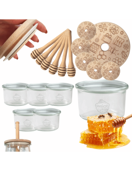 Słoiki na miód słoiki do miodu z nabierakiem WECK 200ml dozownik  W4 6szt