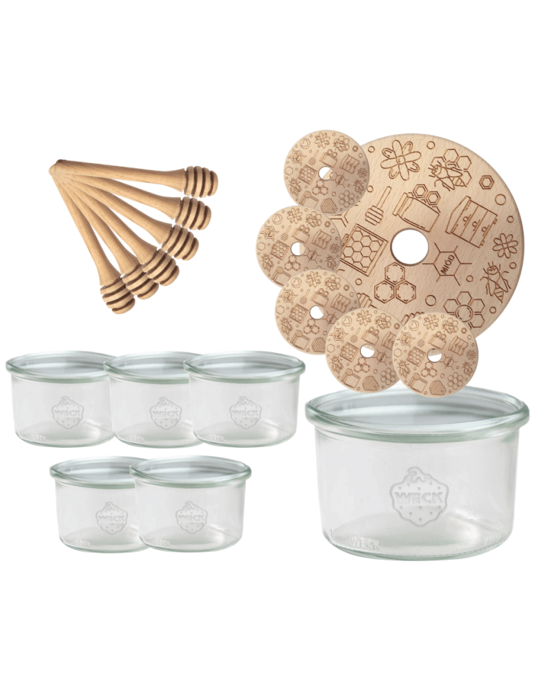 Słoiki weck - Słoiki na miód słoiki do miodu z nabierakiem WECK 200ml dozownik  W4 6szt - product b2b.wamar.biz 2