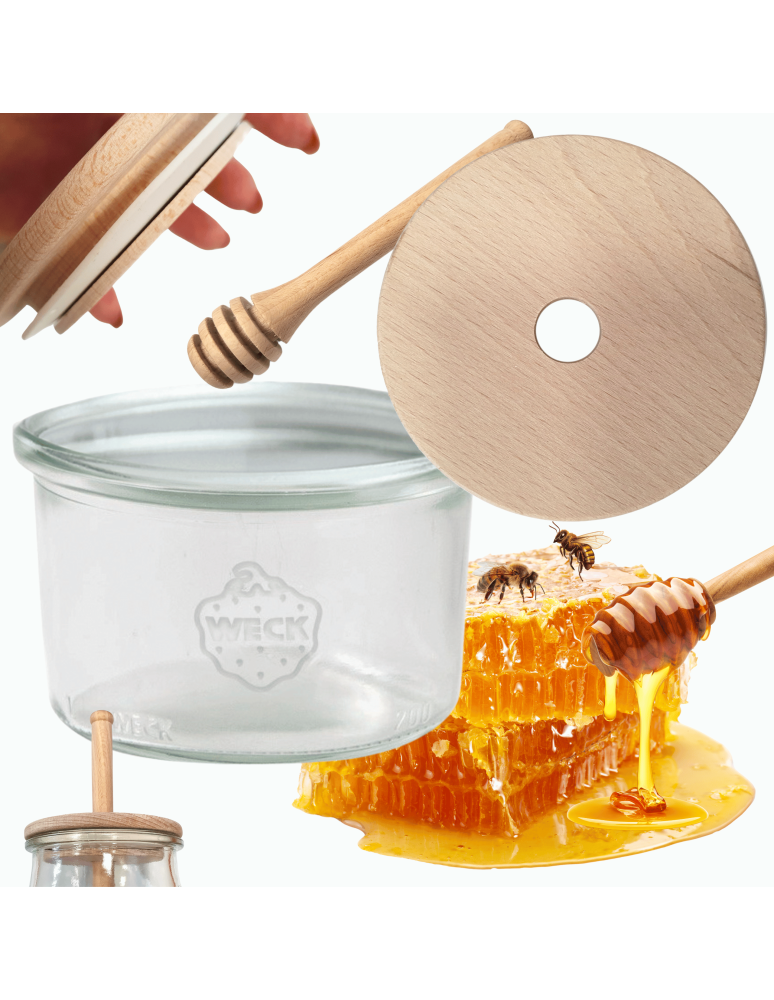 Słoiki weck - Słoik na miód słoik do miodu z nabierakiem WECK 200ml dozownik miodu W5 eko - product b2b.wamar.biz 1