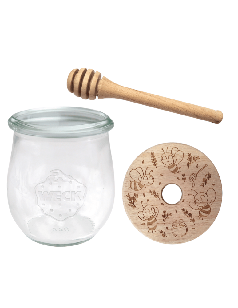 Słoiki weck - Słoik na miód słoik do miodu z nabierakiem WECK 220ml dozownik miodu W1 eko - product b2b.wamar.biz 2