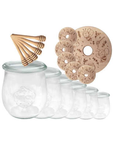 Słoiki na miód słoiki do miodu z nabierakiem WECK 220ml dozownik W1 6szt - product 2