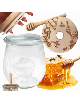 Słoik na miód słoik do miodu z nabierakiem WECK 220ml dozownik miodu W2 eko