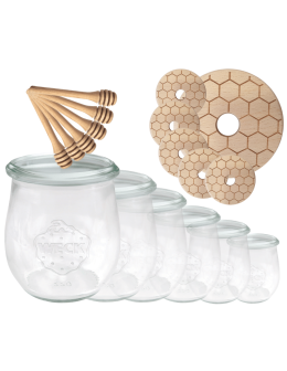 Słoiki na miód słoiki do miodu z nabierakiem WECK 220ml dozownik  W3 6szt - product 2