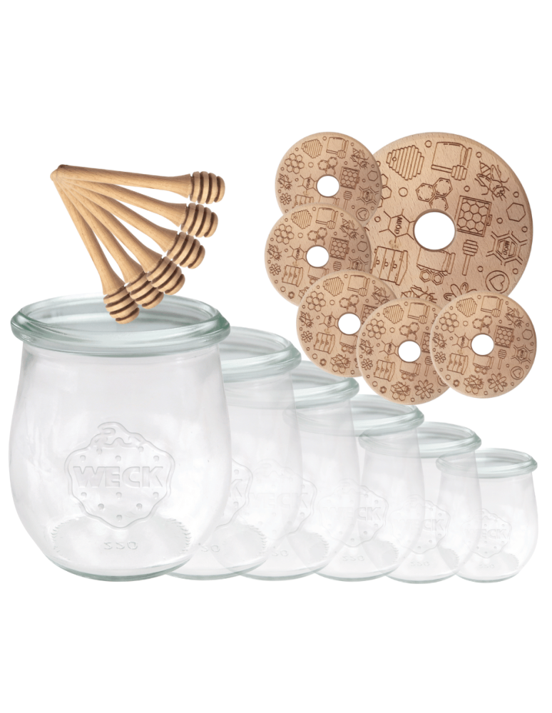 Słoiki weck - Słoiki na miód słoiki do miodu z nabierakiem WECK 220ml dozownik  W4 6szt - product b2b.wamar.biz 2