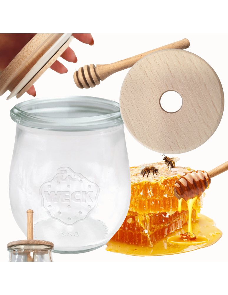 Słoiki weck - Słoik na miód słoik do miodu z nabierakiem WECK 220ml dozownik miodu W5 eko - product b2b.wamar.biz 1