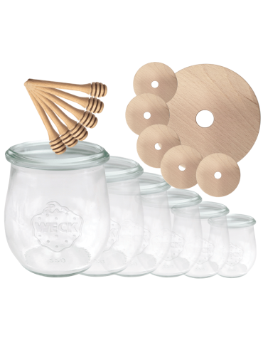 Słoiki na miód słoiki do miodu z nabierakiem WECK 220ml dozownik  W5 6szt - product 2
