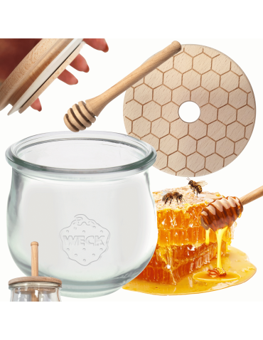 Słoik na miód słoik do miodu z nabierakiem WECK 370ml dozownik miodu W3 eko