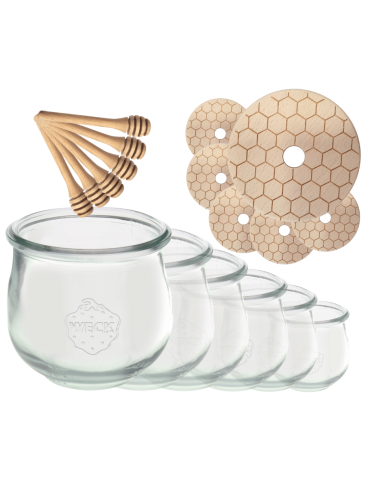 Słoiki na miód słoiki do miodu z nabierakiem WECK 370ml dozownik  W3 6szt - product 2