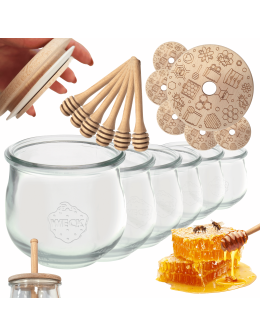 Słoiki na miód słoiki do miodu z nabierakiem WECK 370ml dozownik  W4 6szt