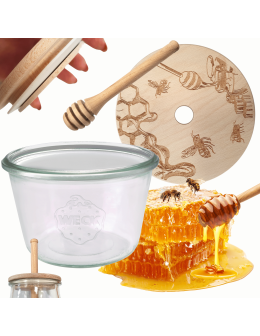Słoik na miód słoik do miodu z nabierakiem WECK 370ml dozownik miodu W2 eko
