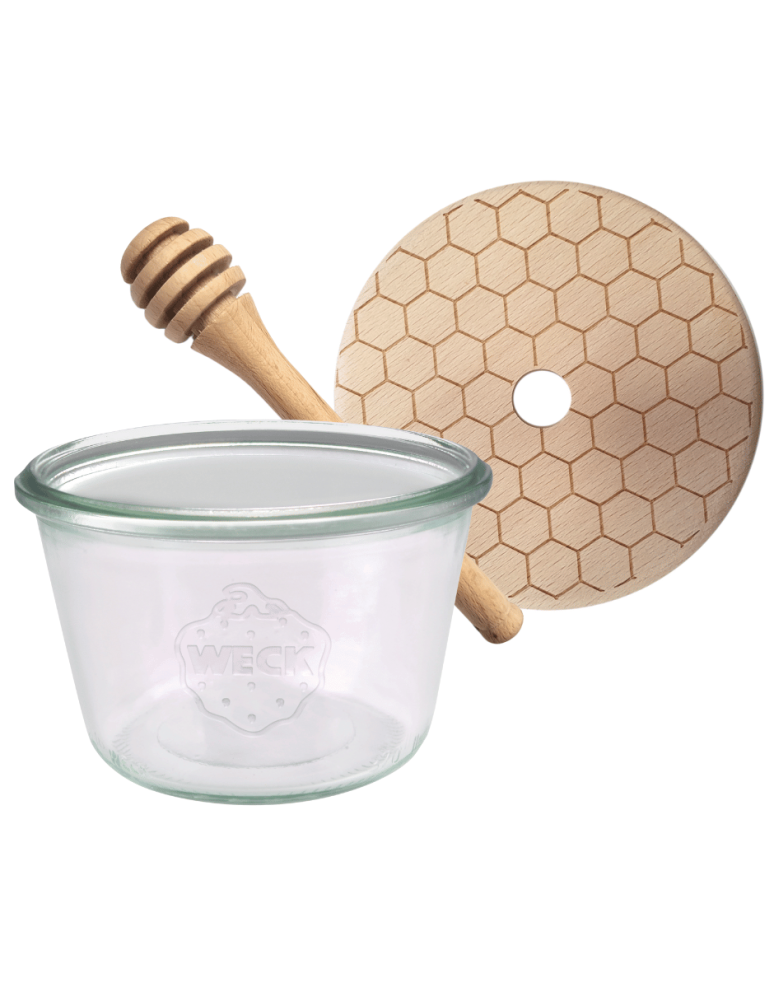 Słoiki weck - Słoik na miód słoik do miodu z nabierakiem WECK 370ml dozownik miodu W3 eko - product b2b.wamar.biz 2