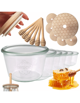 Słoiki na miód słoiki do miodu z nabierakiem WECK 370ml dozownik  W3 6szt