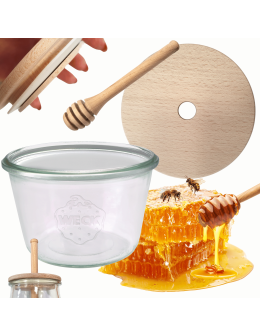 Słoik na miód słoik do miodu z nabierakiem WECK 370ml dozownik miodu W5 eko