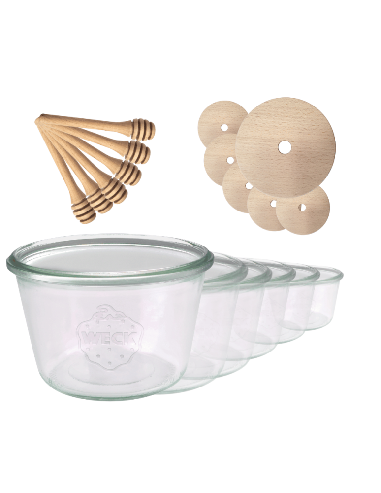 Słoiki weck - Słoiki na miód słoiki do miodu z nabierakiem WECK 370ml dozownik  W5 6szt - product b2b.wamar.biz 2