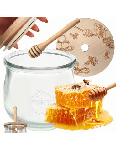 Słoik na miód słoik do miodu z nabierakiem WECK 580ml dozownik miodu W2 eko