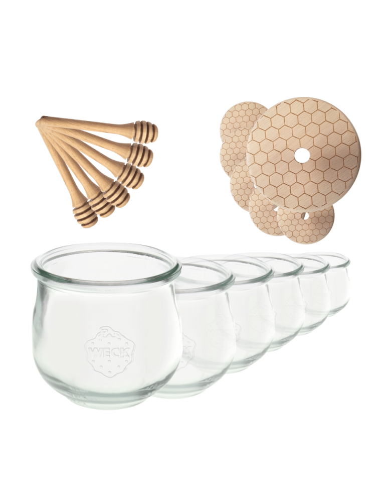 Słoiki weck - Słoiki na miód słoiki do miodu z nabierakiem WECK 580ml dozownik  W3 6szt - product b2b.wamar.biz 2