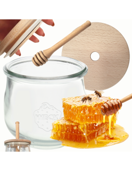 Słoik na miód słoik do miodu z nabierakiem WECK 580ml dozownik miodu W5 eko