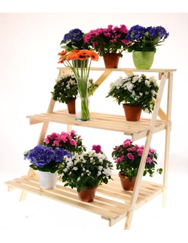 Regał na doniczki kwietnik stojak na kwiaty półka na kwiaty drewniany DUŻY - product 2