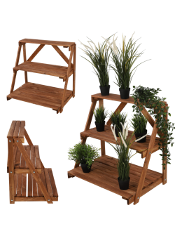 Regał na doniczki kwietnik stojak na kwiaty półka na kwiaty drewniany DUŻY