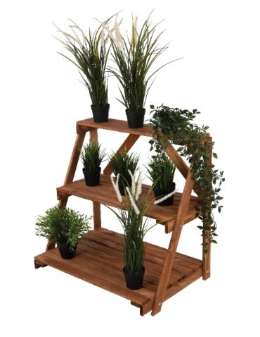 Regał na doniczki kwietnik stojak na kwiaty półka na kwiaty drewniany DUŻY - product 2