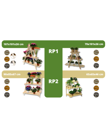 Kwietniki - Regał na doniczki kwietnik stojak na kwiaty drewniana półka na kwiaty DUŻY - product 6