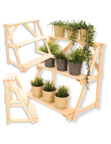 Regał na doniczki kwietnik stojak na kwiaty półka na kwiaty drewniany