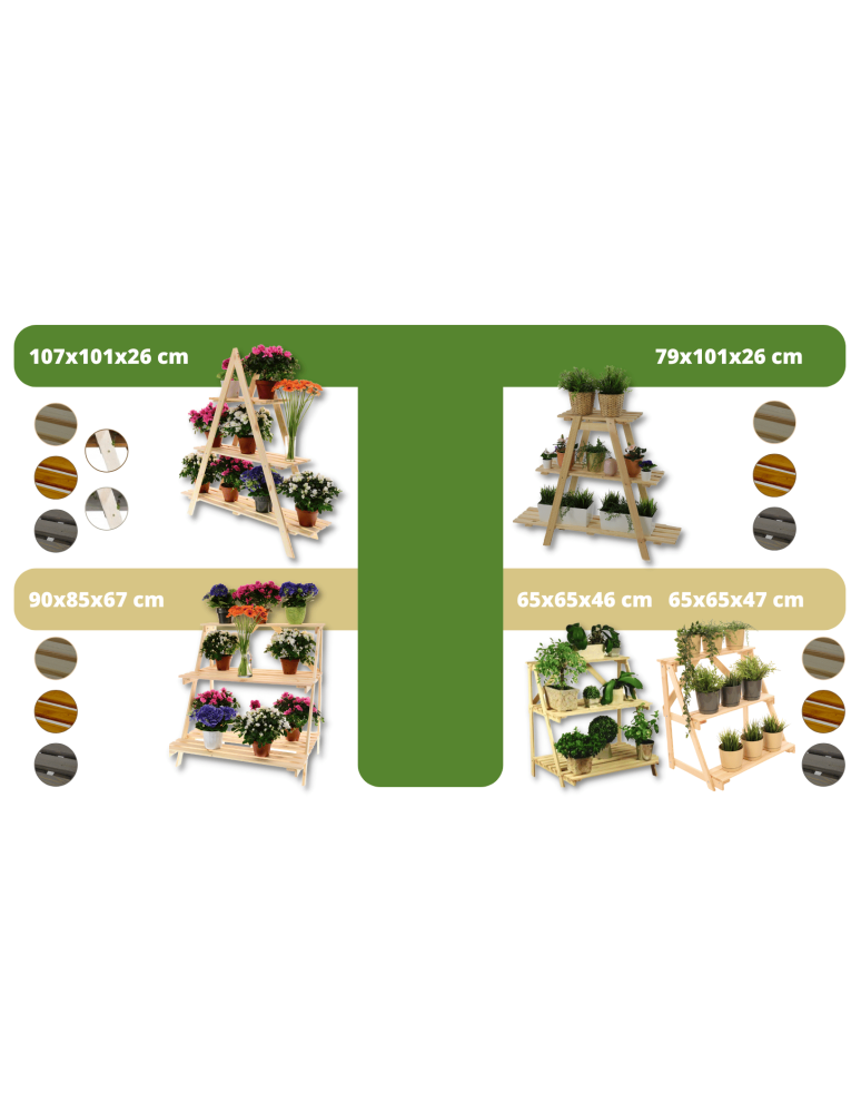 Kwietniki - Regał na doniczki kwietnik drewniany stojak na kwiaty półka na kwiaty - product b2b.wamar.biz 6