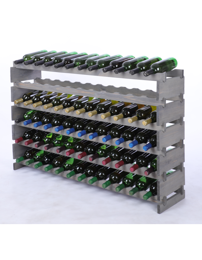 Modułowe stojaki do butelek RW11 - Stojak na wino regał modułowy na butelki 6x12 but BUDUJ JAK KLOCKI EKO - product b2b.wamar.biz 2