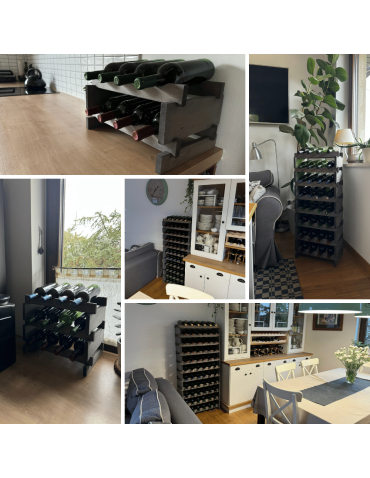 Modułowe stojaki do butelek RW11 - Stojak na wino regał modułowy na butelki 6x12 but BUDUJ JAK KLOCKI EKO - product 8
