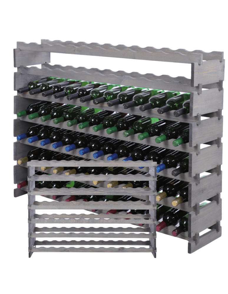 Modułowe stojaki do butelek RW11 - Stojak na wino regał modułowy na butelki 7x12 but BUDUJ JAK KLOCKI EKO - product b2b.wamar.biz 1