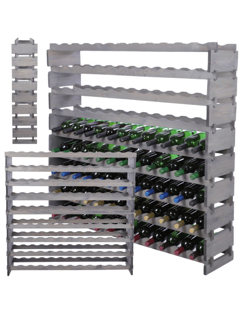Modułowe stojaki do butelek RW11 - Stojak na wino regał modułowy na butelki 9x12 but SZEROKI BEZ NARZĘDZI - product b2b.wamar.biz 1