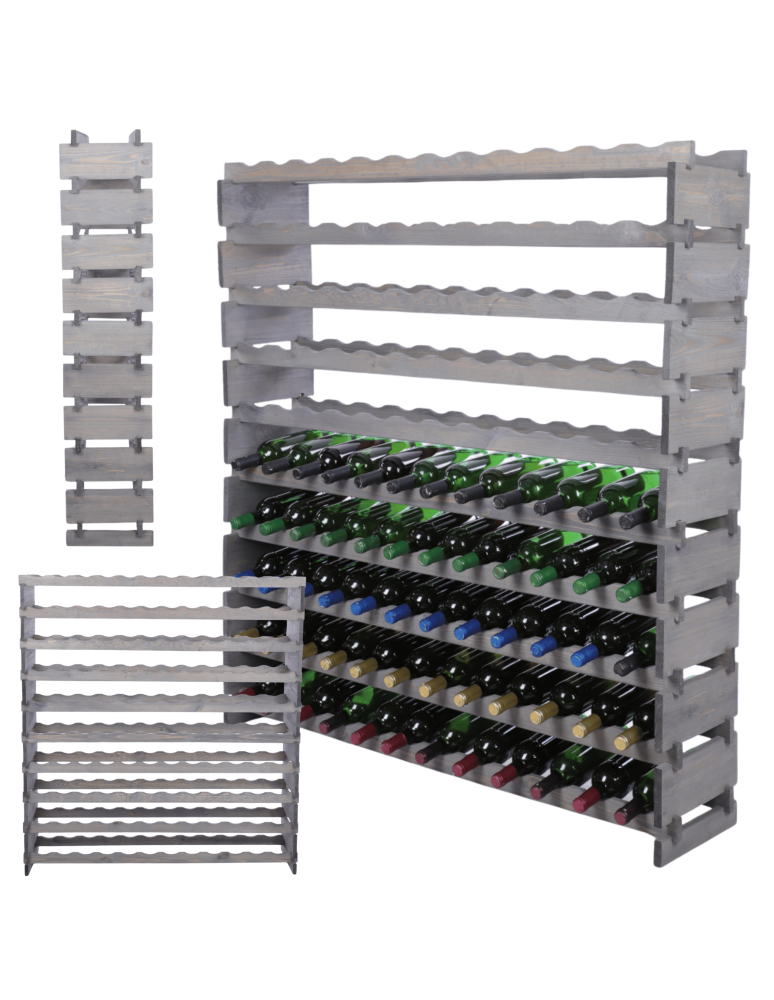 Modułowe stojaki do butelek RW11 - Stojak na wino regał modułowy na butelki 10x12 but DUŻY MONTAŻ BEZ NARZĘDZI - product b2b.wamar.biz 1