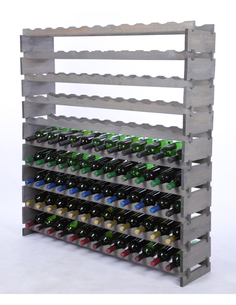 Modułowe stojaki do butelek RW11 - Stojak na wino regał modułowy na butelki 10x12 but DUŻY MONTAŻ BEZ NARZĘDZI - product b2b.wamar.biz 2