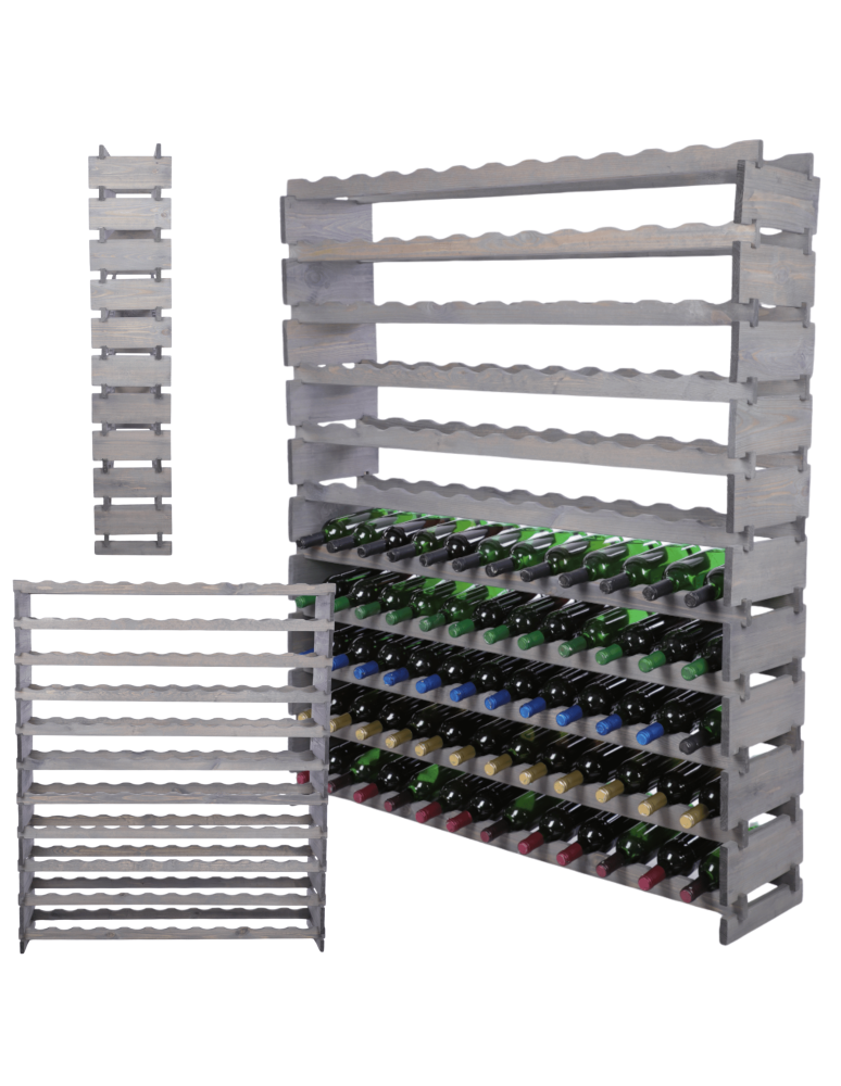 Modułowe stojaki do butelek RW11 - Stojak na wino regał modułowy na butelki 11x12 but DUŻY MONTAŻ BEZ NARZĘDZI - product b2b.wamar.biz 1